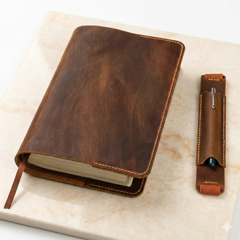 Personalized leather Bible cover and photo album, Grandparents Day gift ideas