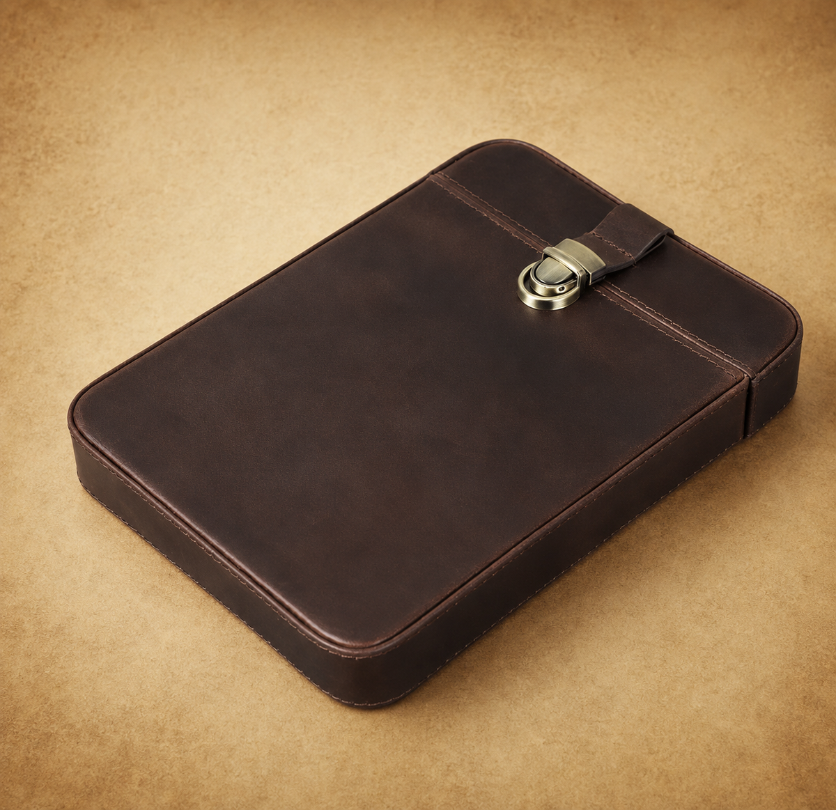 Leather cigar case shown open with cigar tubes