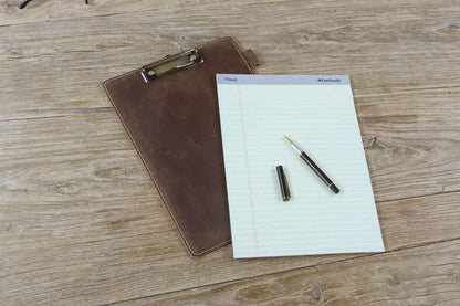 Personalized Leather Clipboard – Hand-Stitched Full Grain Leather, Custom Engraved, Office & School Gift - Tigre X Studio