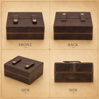 Leather Cigar Humidor Case - 7 Cigars, Travel Holder with Hygrometer, Humidifier, Lighter & Cutter Pocket Tigre X Studio