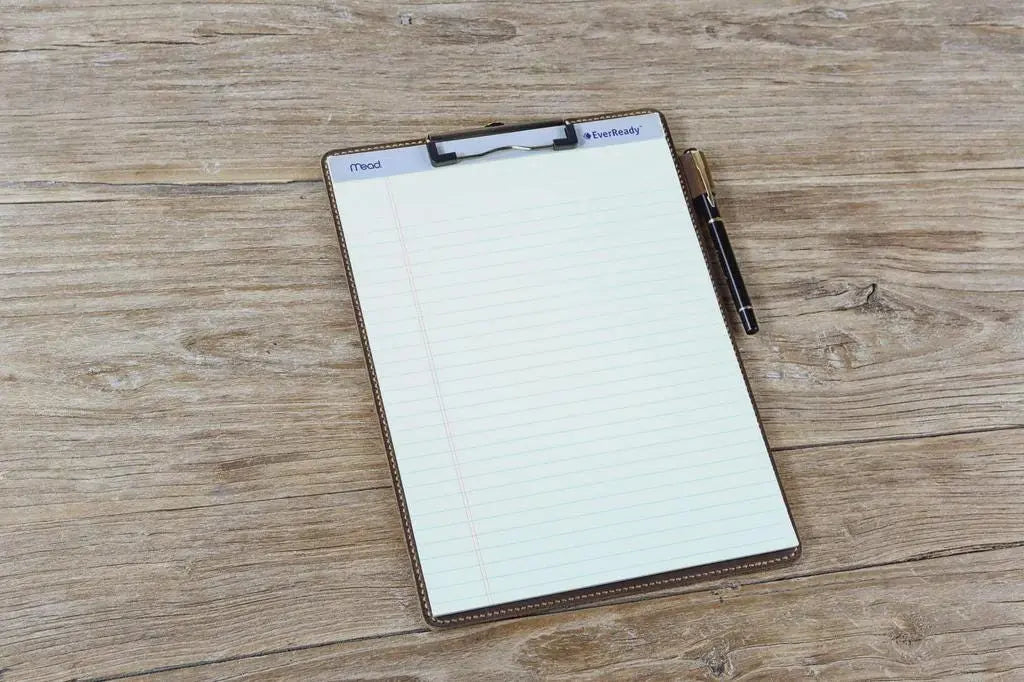 Personalized Leather Clipboard – Hand-Stitched Full Grain Leather, Custom Engraved, Office & School Gift - Tigre X Studio