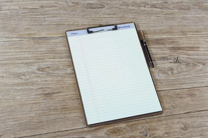 Personalized Leather Clipboard – Hand-Stitched Full Grain Leather, Custom Engraved, Office & School Gift - Tigre X Studio