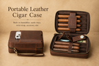 Cigar Humidor Travel Case - 7 Cigars Portable Box with Hygrometer & Humidifier Tigre X Studio