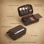 Leather Cigar Travel Case, Full Grain Leather 5 Cigar Humidor Tigre X Studio