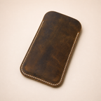 Personalized Leather Phone Sleeve – Full-Grain Handmade Case Tigre X Studio