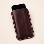Personalized Leather Phone Sleeve – Full-Grain Handmade Case Tigre X Studio