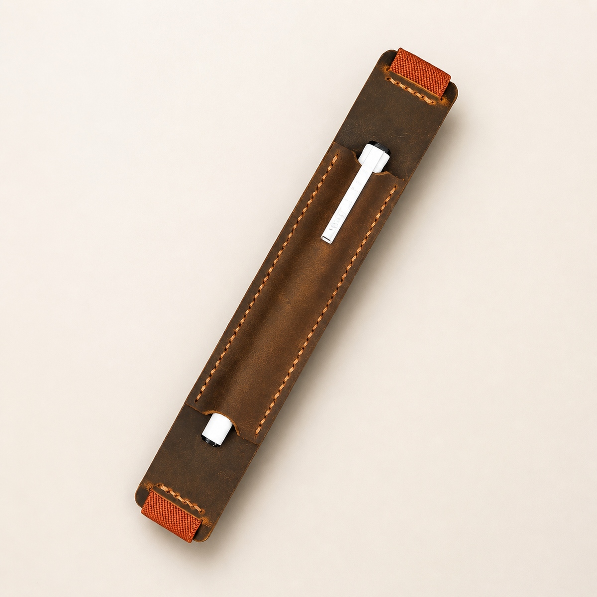 Handcrafted leather pen holder for A5 notebooks