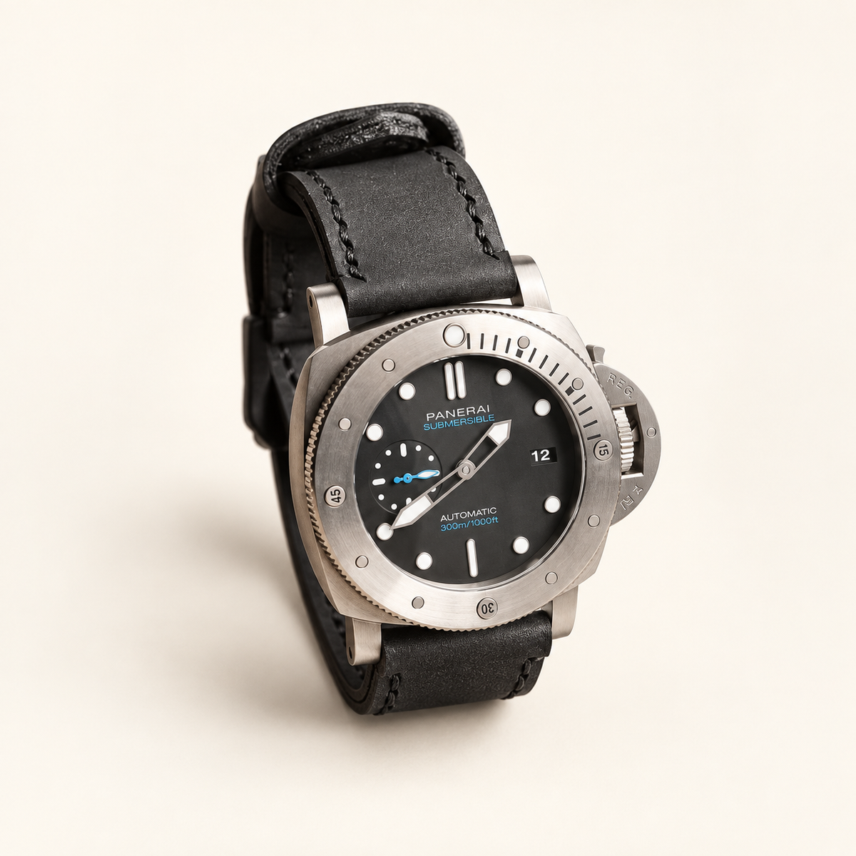 20mm 22mm 24mm and 26mm black leather watch band width options