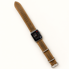 Vintage leather Apple Watch band, front view