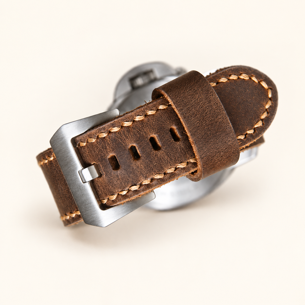 Full-Grain Leather Watch Strap for Panerai – 20mm to 26mm, Brass or Steel Buckle TigreX Leather Studio