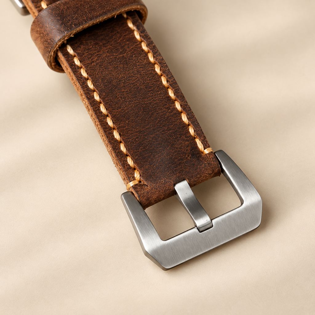 Full-Grain Leather Watch Strap for Panerai – 20mm to 26mm, Brass or Steel Buckle TigreX Leather Studio