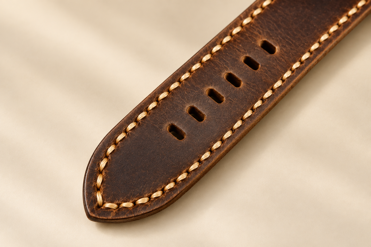 Full-Grain Leather Watch Strap for Panerai – 20mm to 26mm, Brass or Steel Buckle TigreX Leather Studio