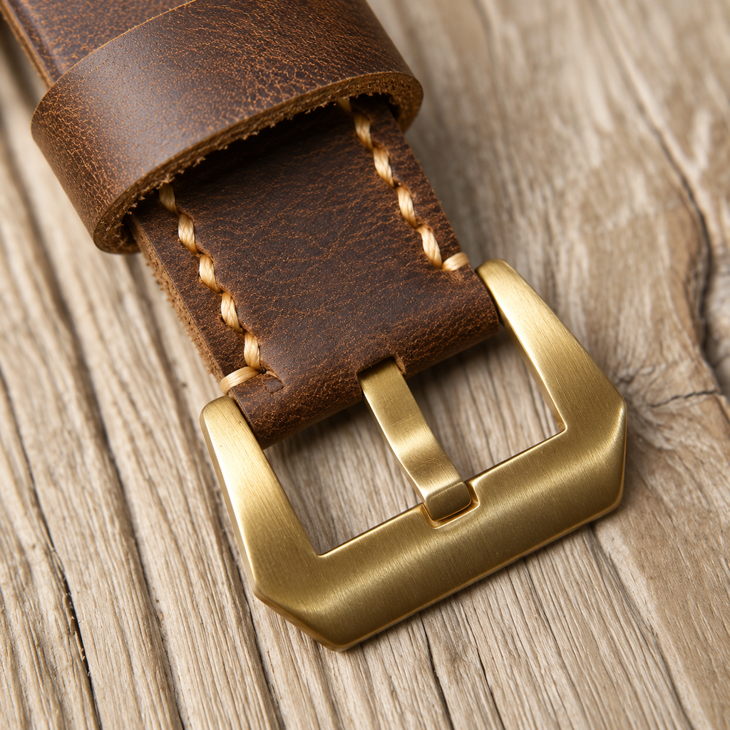 Full-Grain Leather Watch Strap for Panerai – 20mm to 26mm, Brass or Steel Buckle TigreX Leather Studio