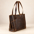Personalized Leather Tote Bag – XL Full-Grain Work & Laptop Tote TigreX Leather Studio