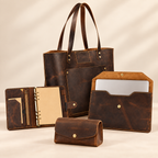 Personalized Leather Tote Bag – XL Full-Grain Work & Laptop Tote TigreX Leather Studio