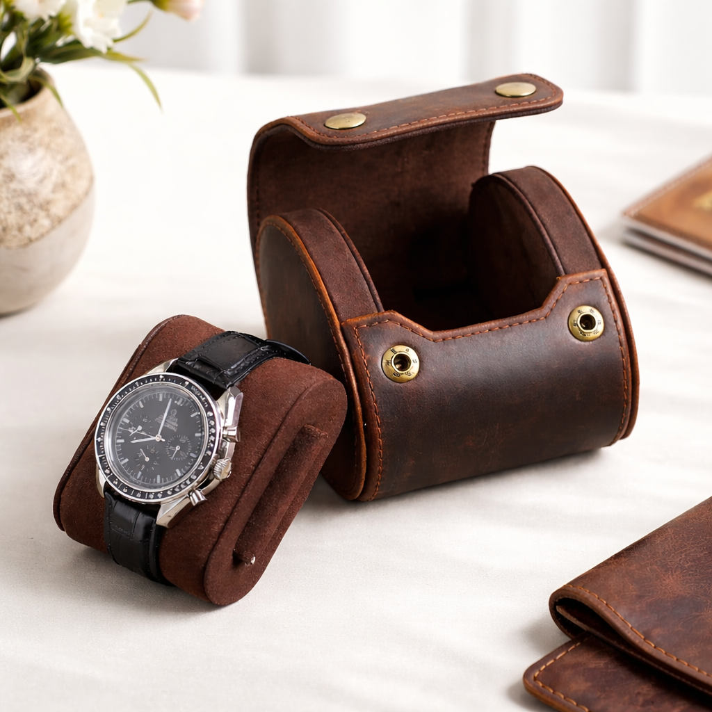 Leather Watch Case – Vintage Full-Grain 1-6 slots Tigre X Studio