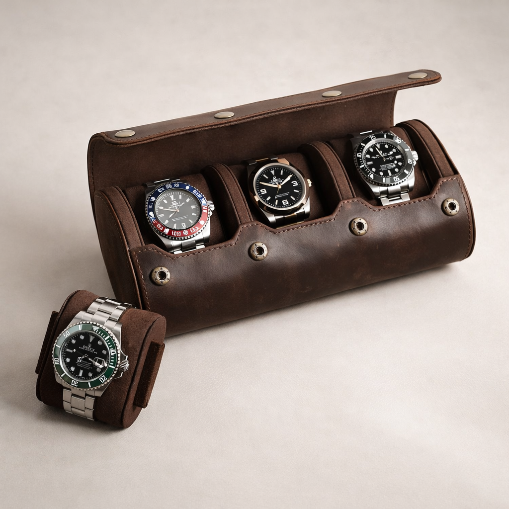 Leather Watch Case – Vintage Full-Grain 1-6 slots Tigre X Studio