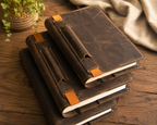 Personalized Leather Bible Cover – Full-Grain with Pen Sleeve, Custom Engraved TigreX Leather Studio