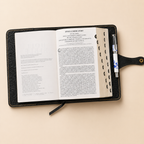 Black floral leather Bible cover, a personalized gift for pastors and ministry leaders