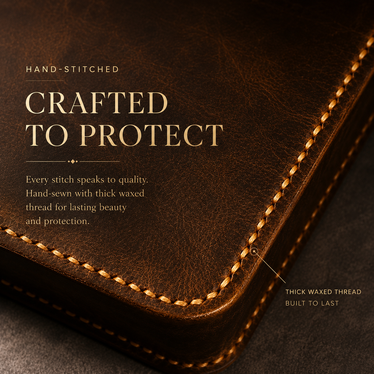 Vintage wrap-tie leather Bible cover shown closed, full-grain handcrafted construction