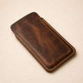 Personalized Leather Phone Sleeve – Full-Grain Handmade Case Tigre X Studio