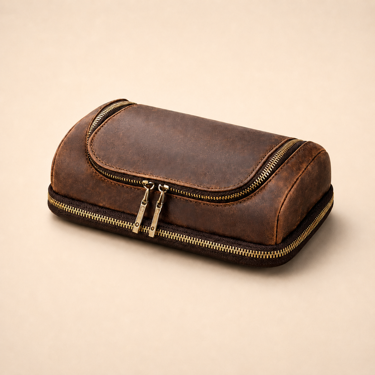 Personalized leather tech organizer, full-grain travel case
