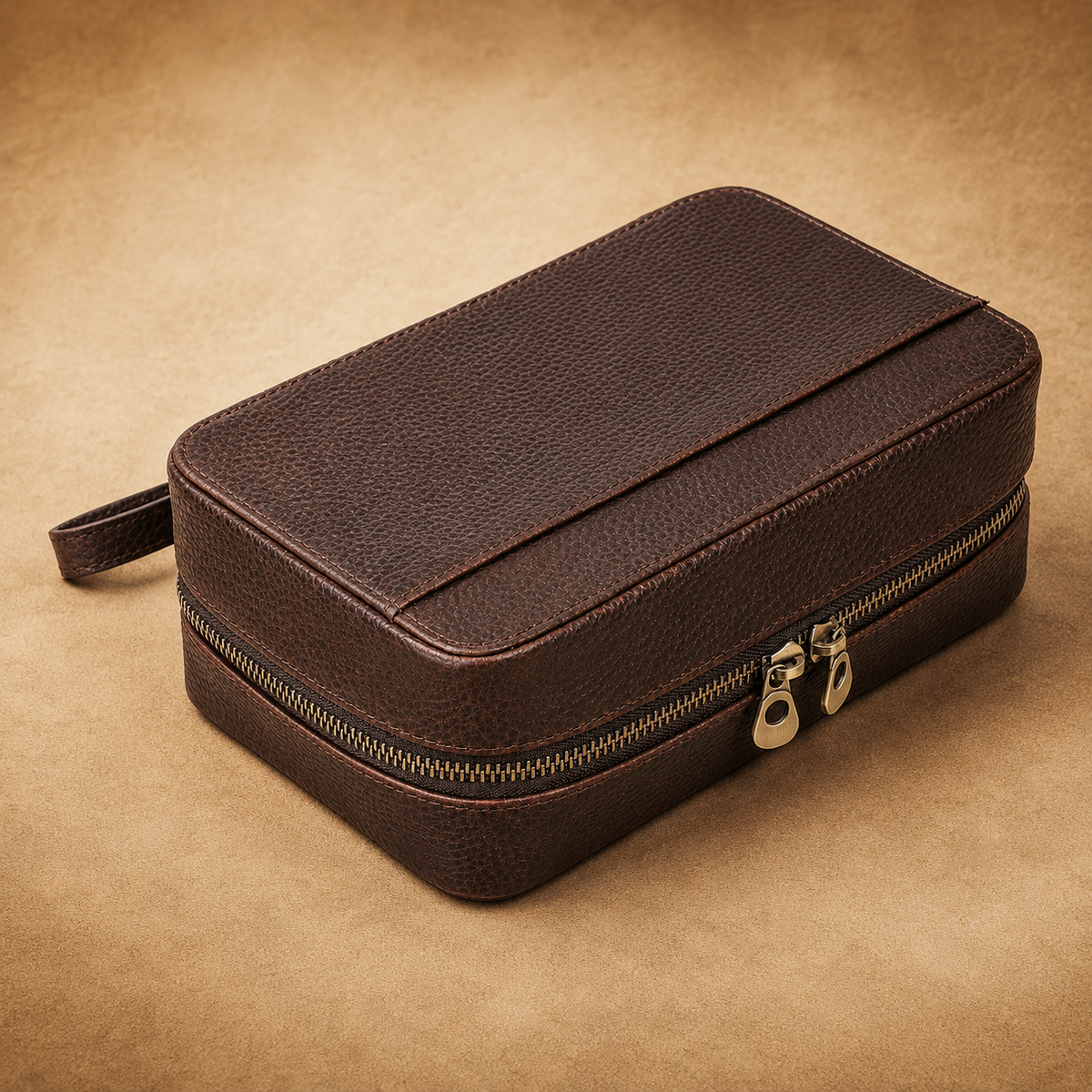 Leather cigar organizer styled for travel