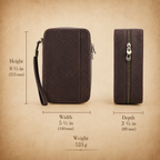 Leather Cigar Travel Case, Full Grain Leather 5 Cigar Humidor Tigre X Studio
