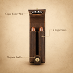 Leather Cigar Travel Case - 2 Cigar Tigre X Studio