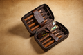 Cigar Humidor Travel Case - 7 Cigars Portable Box with Hygrometer & Humidifier Tigre X Studio
