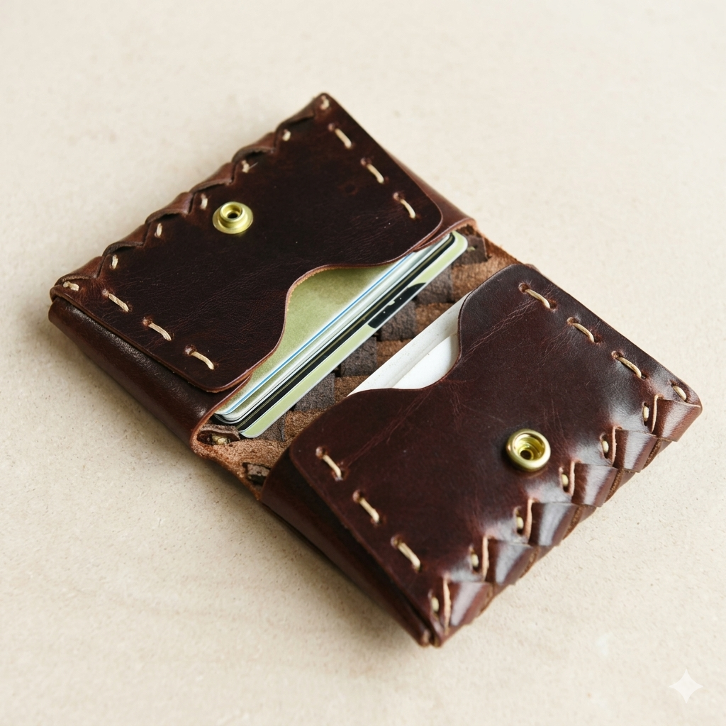Handwoven Cowhide · Bifold Card Holder Tigre X Studio