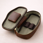 Full-Grain Leather Pipe Case – Travel Organizer for 2 Pipes with Accessories Tigre X Studio