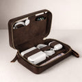 Leather Tech Organizer Personalized – Handcrafted Travel Case TigreX Leather Studio