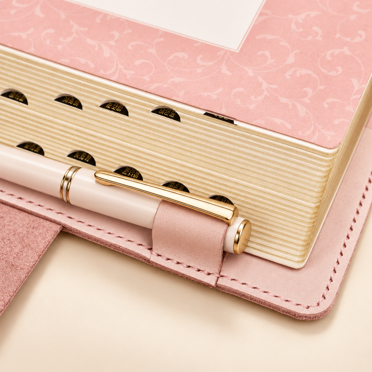 Personalized Pink Leather Bible Cover – Full-Grain, Custom Name Engraved TigreX Leather Studio
