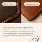 Black floral leather Bible cover, hand-stitched leather detail