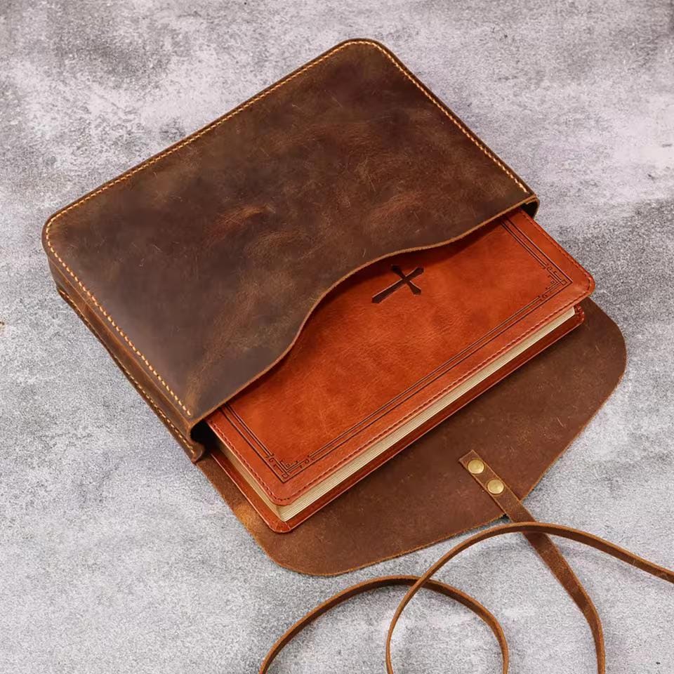 Personalized Leather Bible Cover, Engraved NKJV Bible Case, Christian Gift Etsy