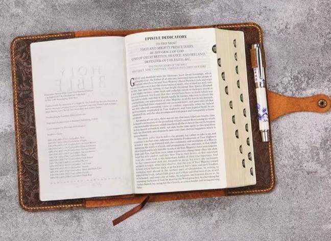 Custom Leather Bible Cover - Floral Embossed Tigre X Studio