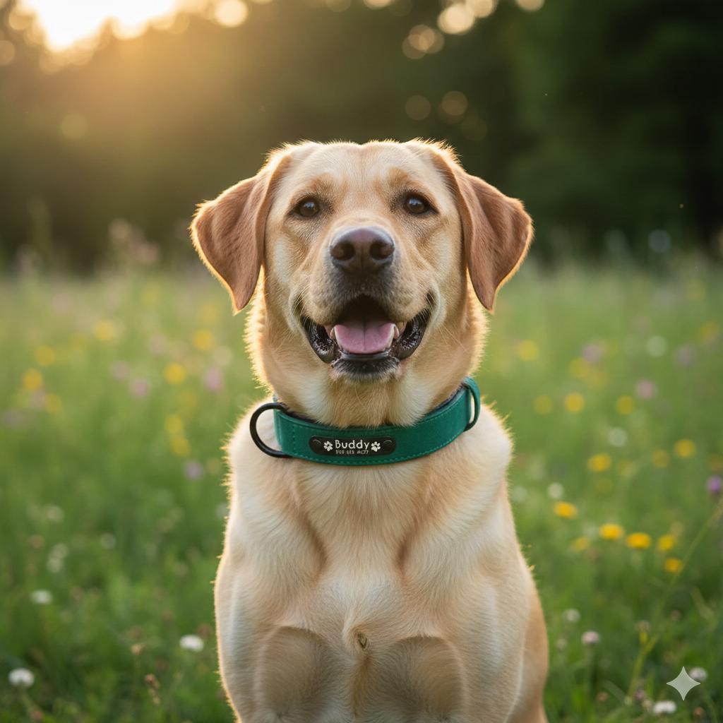 Personalized Leather Dog Collar with Laser Engraved Custom Padded Pet Collar for Small Medium Large Dogs Heavy Duty Leather Dog Gift Tigre X Studio