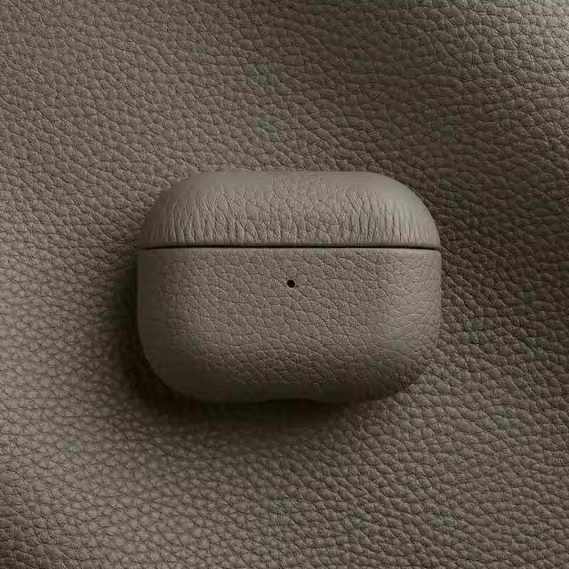 Cowhide leather AirPods case, wireless charging compatible