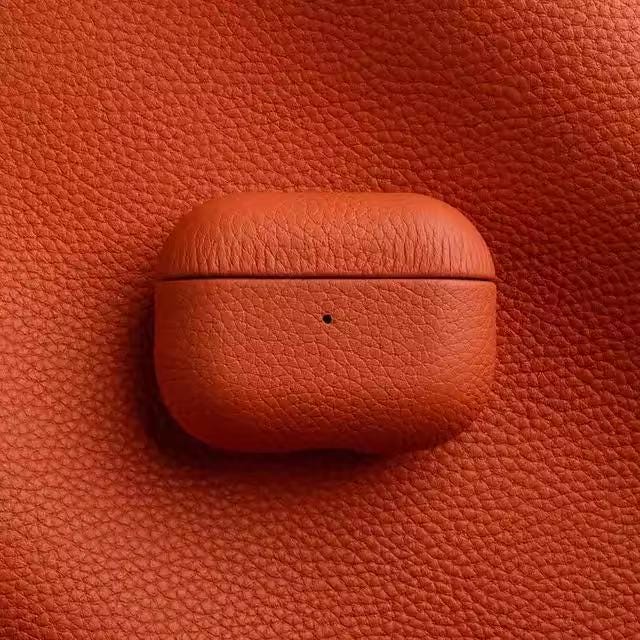 Leather AirPods case styled for everyday carry