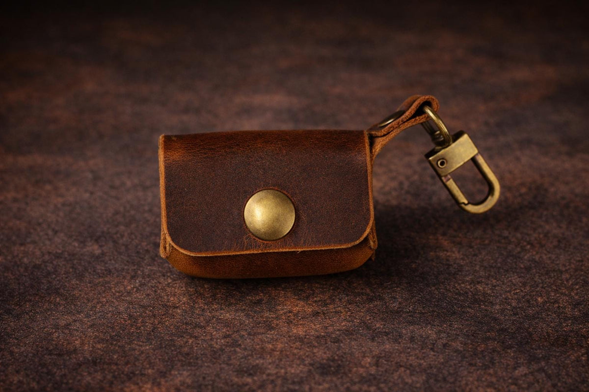 Leather Dice Pouch with Solid Brass Dice Tigre X Studio