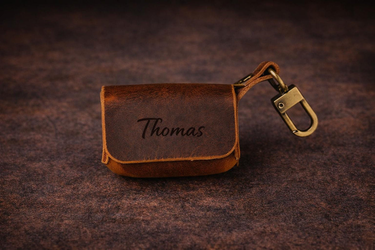 Leather Dice Pouch with Solid Brass Dice Tigre X Studio