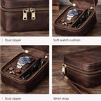 Genuine Leather Travel Watch and Jewelry Organizer Case Tigre X Studio