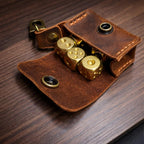 Leather Dice Pouch with Solid Brass Dice Tigre X Studio