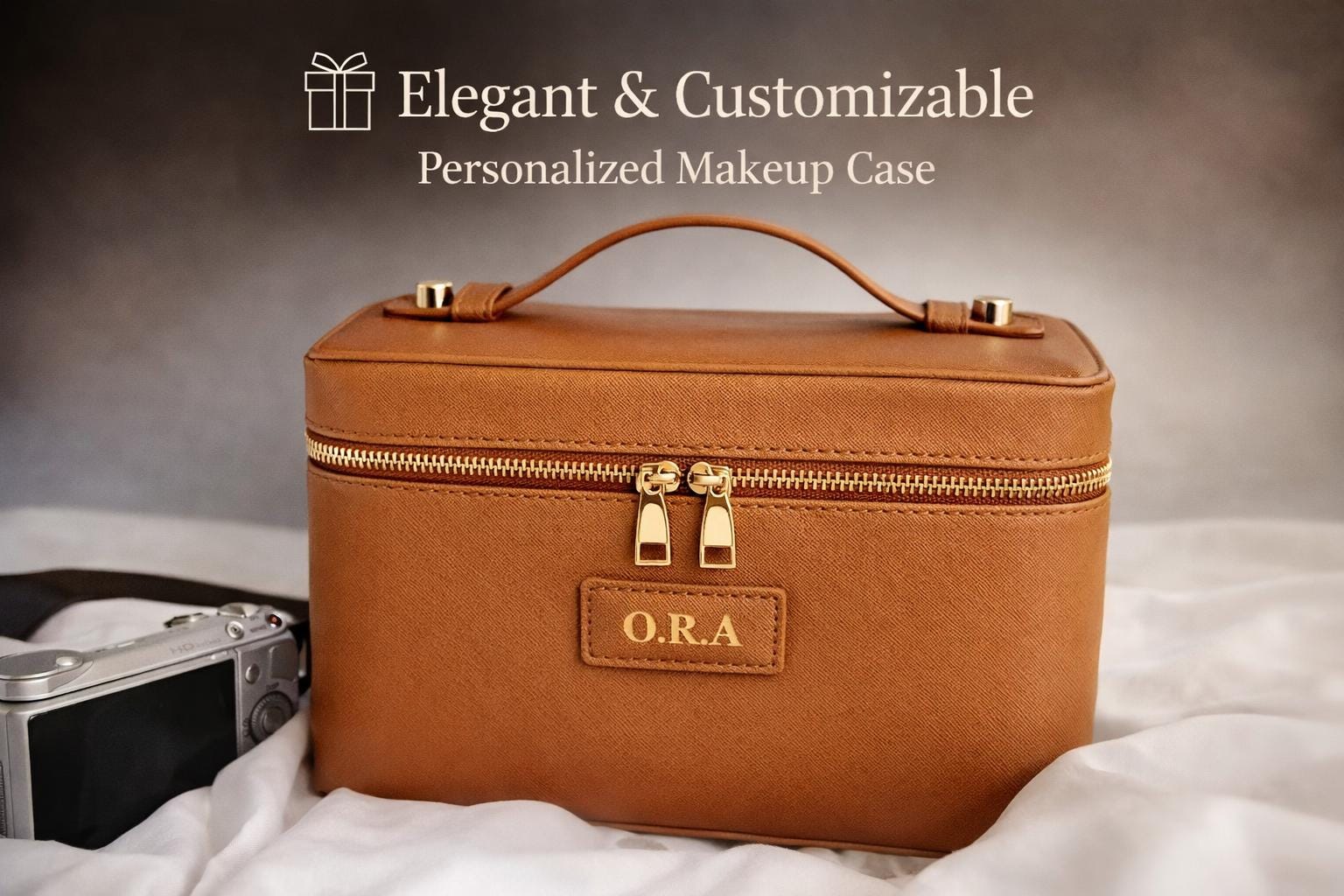 Leather Makeup Case – Structured Cosmetic Organizer for Travel & Everyday Use Tigre X Studio
