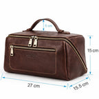 Leather Toiletry Bag – Full Grain Travel Organizer, Personalized Dopp Kit Tigre X Studio