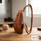 Monogram Leather Backpack – Full-Grain Travel & Laptop Bag Tigre X Studio