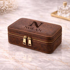 Personalized Leather Watch Case – 3 Slot Travel Organizer Tigre X Studio