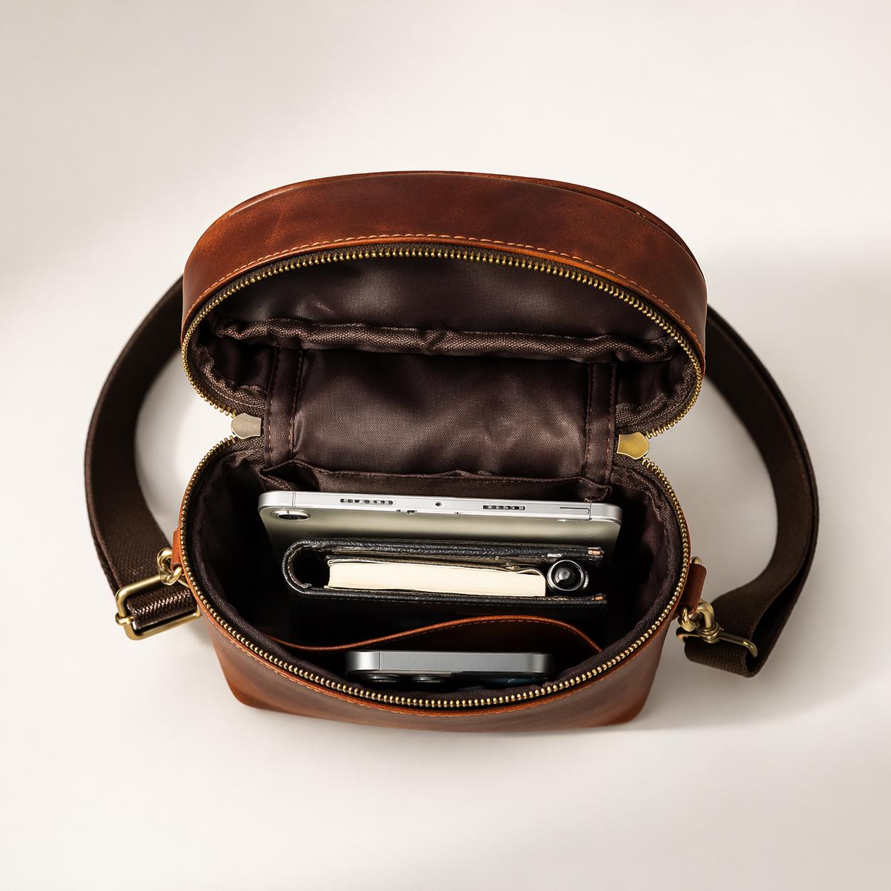 Personalized Leather Crossbody Bag – Full-Grain Everyday Carry Tigre X Studio
