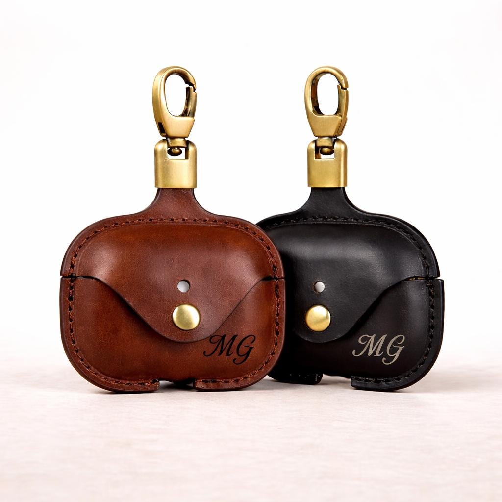 Italian leather AirPods Pro (3rd Gen) case with custom monogram